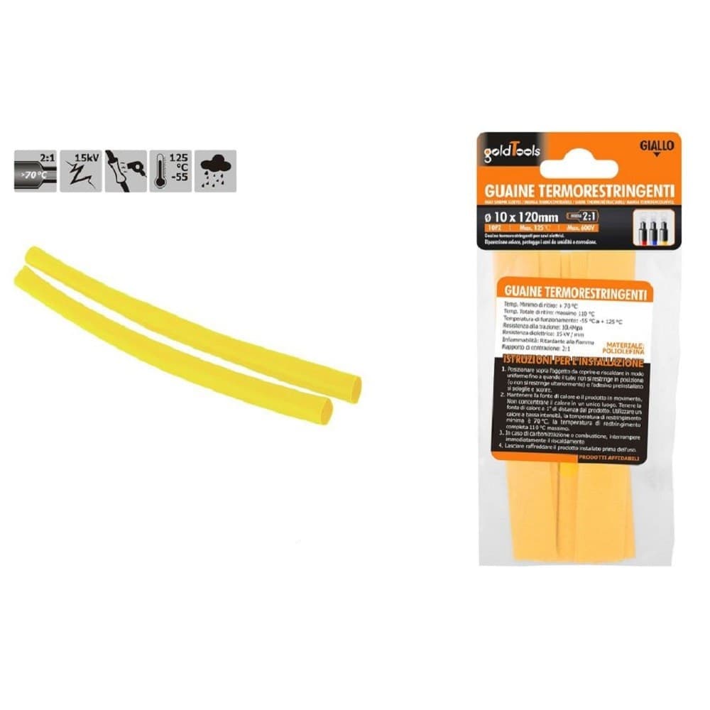 Set-10pz-Guaine-Termorestringenti-Termoretrattili-Gialle-10x120mm-Per-Cavi-57090