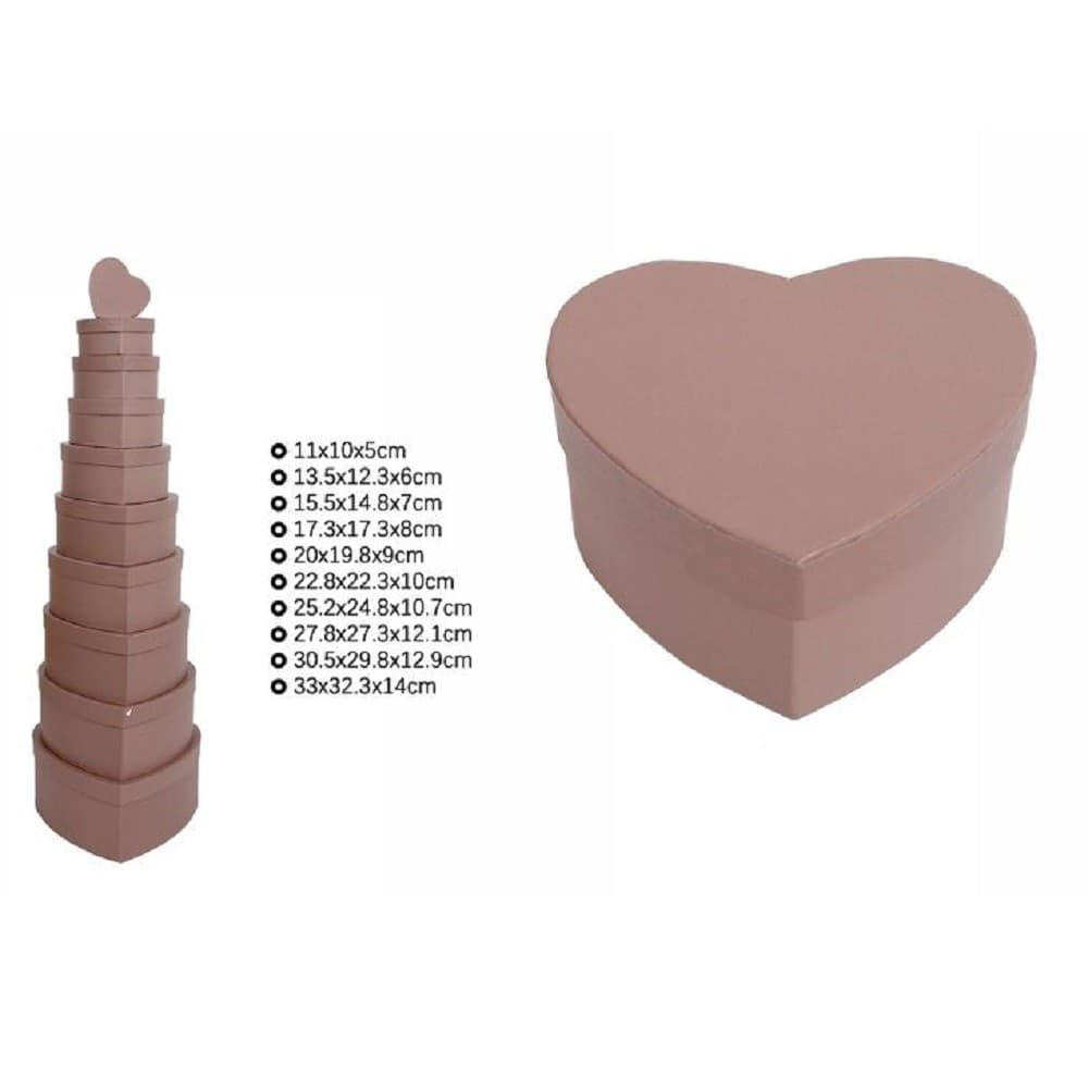 Set 10pz Scatole Box Per Regali Varie Misure Matrioska Forma Cuore Tortora 71961 Casa, arredamento e bricolage > Prodotti per Feste Trade Shop italia - Napoli, Commerciovirtuoso.it