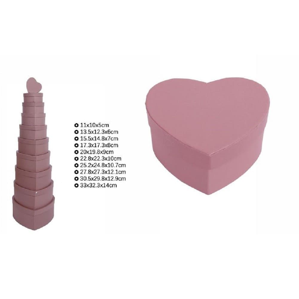 Set 10pz Scatole Box Regali Varie Misure Matrioska Forma Cuore Rosa Antico 71962 Casa, arredamento e bricolage > Prodotti per Feste Trade Shop italia - Napoli, Commerciovirtuoso.it