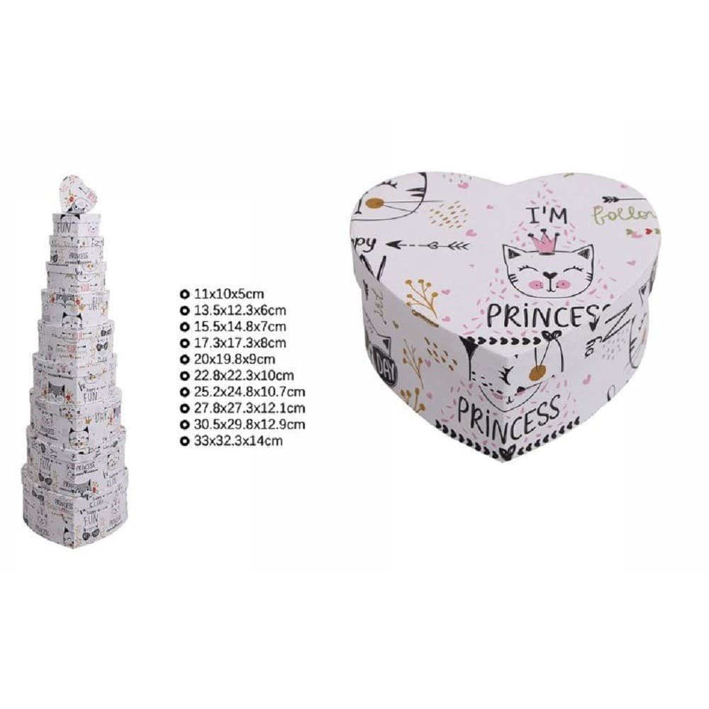 Set 10pz Scatole Regali Varie Misure Matrioska Forma Cuore Fantasia Bianca 71968 Casa e cucina/Hobby creativi/Articoli per confezioni regalo/Scatole da regalo Trade Shop italia - Napoli, Commerciovirtuoso.it