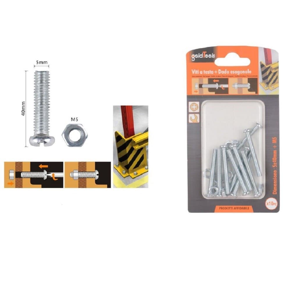 Set 10pz Viti Vite Testa A Croce Tonda 5 X 40mm Con Dadi Dado Esagonale M5 90971 Fai da te/Ferramenta/Chiodi viti ed elementi di fissaggio/Viti/Viti a spalla Trade Shop italia - Napoli, Commerciovirtuoso.it