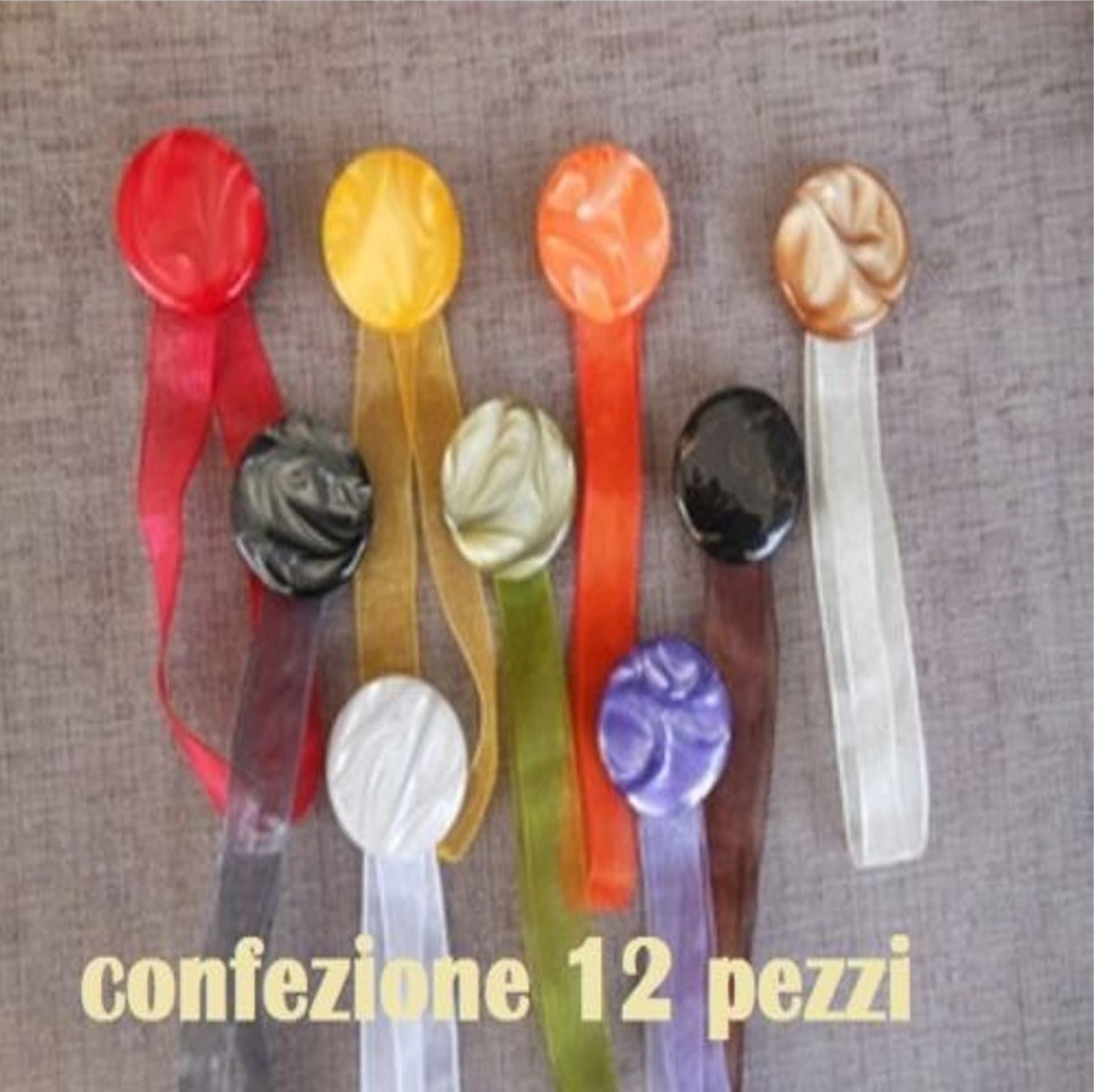 SET 12 CALAMITE LEGATENDA FERMA TENDE COLORATE TONDE DIAMETRO 4CM Trade Shop italia - Napoli, Commerciovirtuoso.it