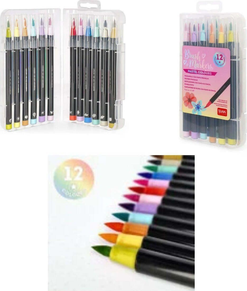 Set-12-Pennarelli-Con-Punta-Pennello-Brush-Markers-Legami