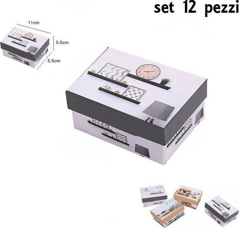Set 12 Pezzi Scatola Box Confezione Regalo Rettangolar Fantasia 11x5.5x5.5cm Casa e cucina/Decorazioni per interni/Accessori decorativi/Scatole decorative Trade Shop italia - Napoli, Commerciovirtuoso.it