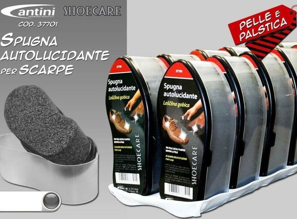 SET 12 PEZZI SPUGNA AUTOLUCIDANTE PER CALZATURE SCARPE PULIZIA