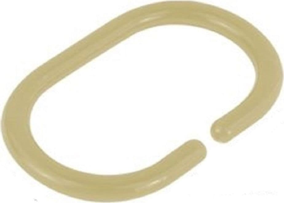 SET 12 PZ ANELLI GANCIO PER TENDA DA DOCCIA BOX BAGNO IN PLASTICA PP BEIGE 87244 in Anelli Trade Shop italia - Napoli, commercioVirtuoso.it