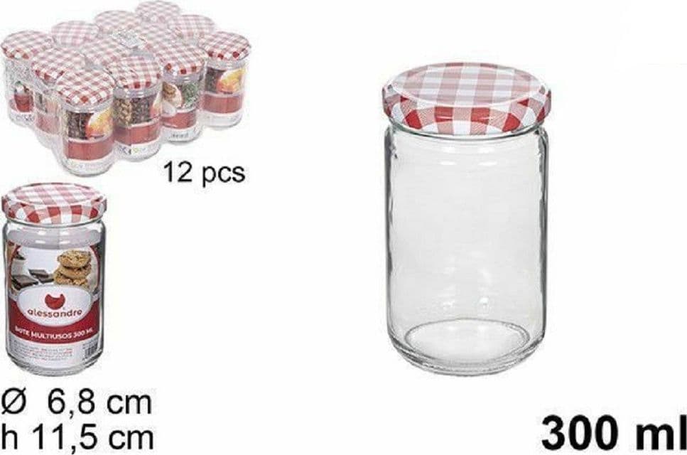 Set 12 Pz Contenitore Barattolo In Vetro Con Coperchio Barattolini 300ml 114653 Casa e cucina/Organizzazione interni/Contenitori e barattoli da cucina/Conservazione cibi/Barattoli e contenitori Trade Shop italia - Napoli, Commerciovirtuoso.it