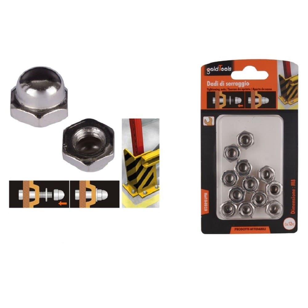 Set 12pz Dado Dadi Ciechi Esagonali M8 Serraggio 8 Mm Per Chiave Esagonale 94919 Fai da te/Ferramenta/Chiodi viti ed elementi di fissaggio/Kit di bulloni e dadi Trade Shop italia - Napoli, Commerciovirtuoso.it