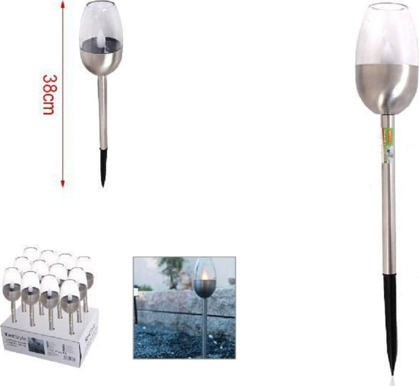 Set 12pz Lampada A Luce Solare Led 38 Cm Con Picchetto Da Giardino Torce 2002998 Illuminazione/Illuminazione per esterni/Luci per sentieri Trade Shop italia - Napoli, Commerciovirtuoso.it