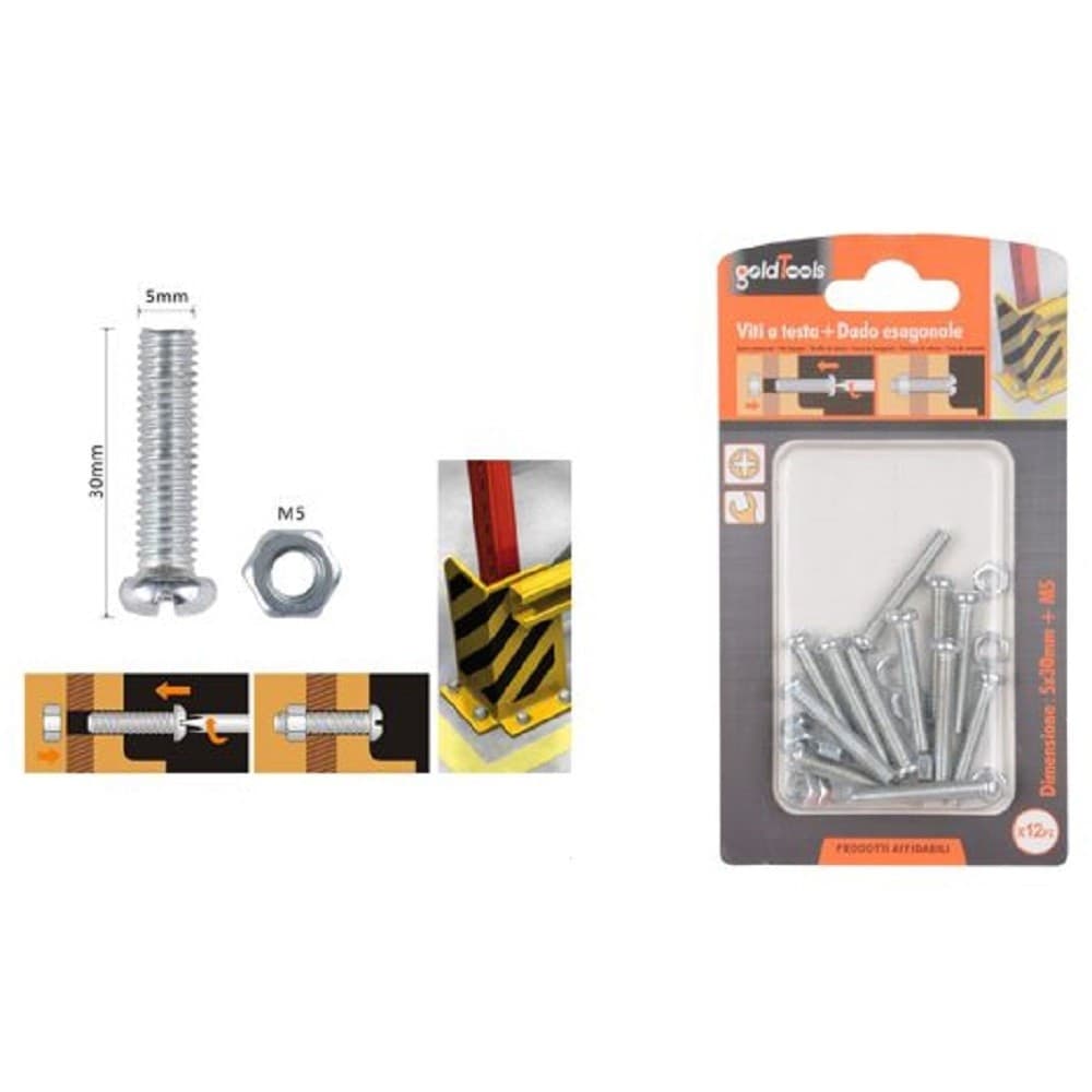 Set 12pz Viti Vite Testa A Croce Tonda 5 X 30mm Con Dadi Dado Esagonale M5 90970 Fai da te/Ferramenta/Chiodi viti ed elementi di fissaggio/Viti/Viti a spalla Trade Shop italia - Napoli, Commerciovirtuoso.it