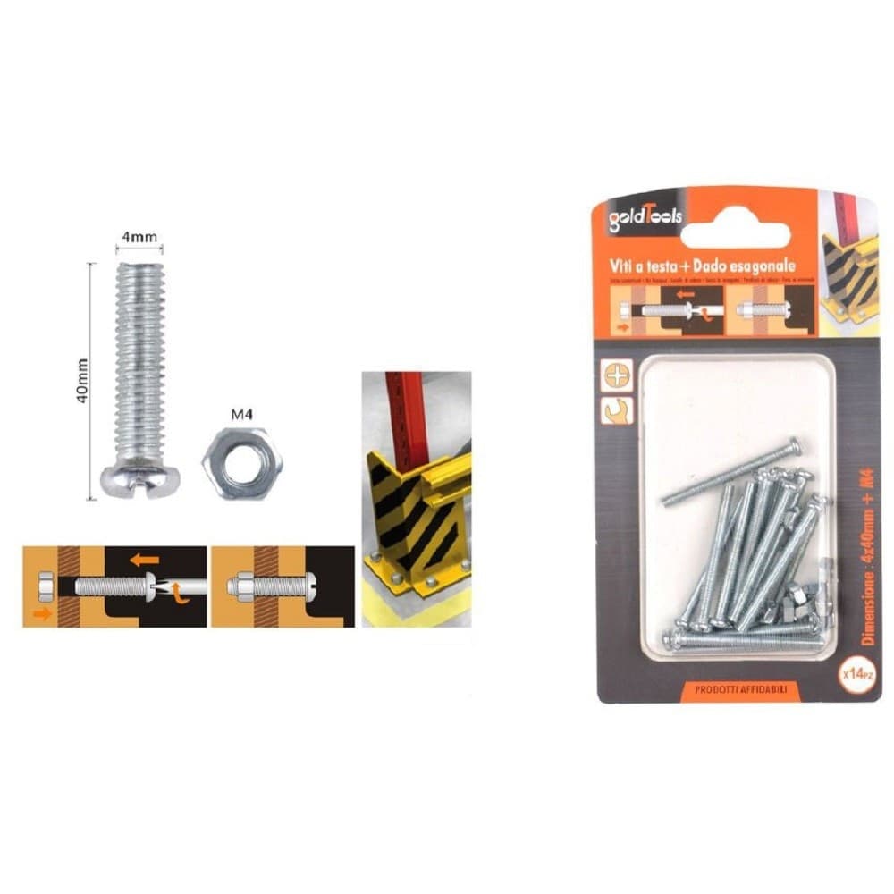 Set 14pz Viti Vite Testa A Croce Tonda 4 X 40mm Con Dadi Dado Esagonale M4 90964 Fai da te/Ferramenta/Chiodi viti ed elementi di fissaggio/Viti/Viti a spalla Trade Shop italia - Napoli, Commerciovirtuoso.it