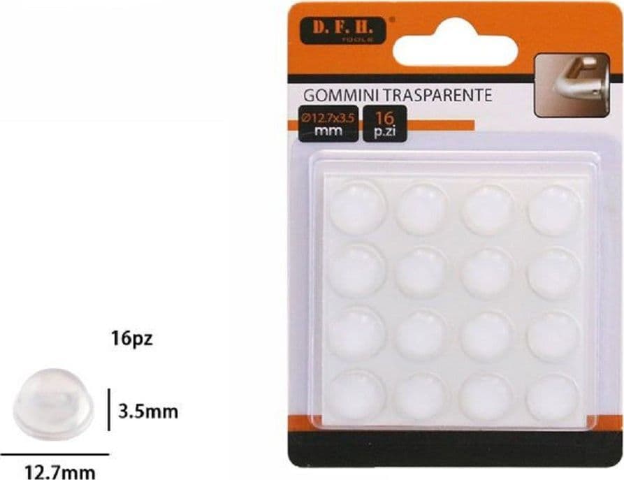 Set 16 Gommini Adesivi Protezione Pavimenti Trasparenti Rotondi 12.7x3.5mm 66096 Casa, arredamento e bricolage > Bricolage e fai da te > Minuteria Trade Shop italia - Napoli, Commerciovirtuoso.it