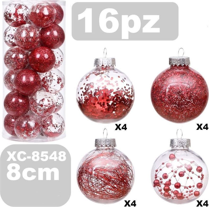 Set 16 Palline Natalizie Decorazioni 8 Cm Addobbi Per Albero Di Natale Xc-8548 Casa, arredamento e bricolage > Prodotti per Feste > Prodotti Natalizi Trade Shop italia - Napoli, Commerciovirtuoso.it
