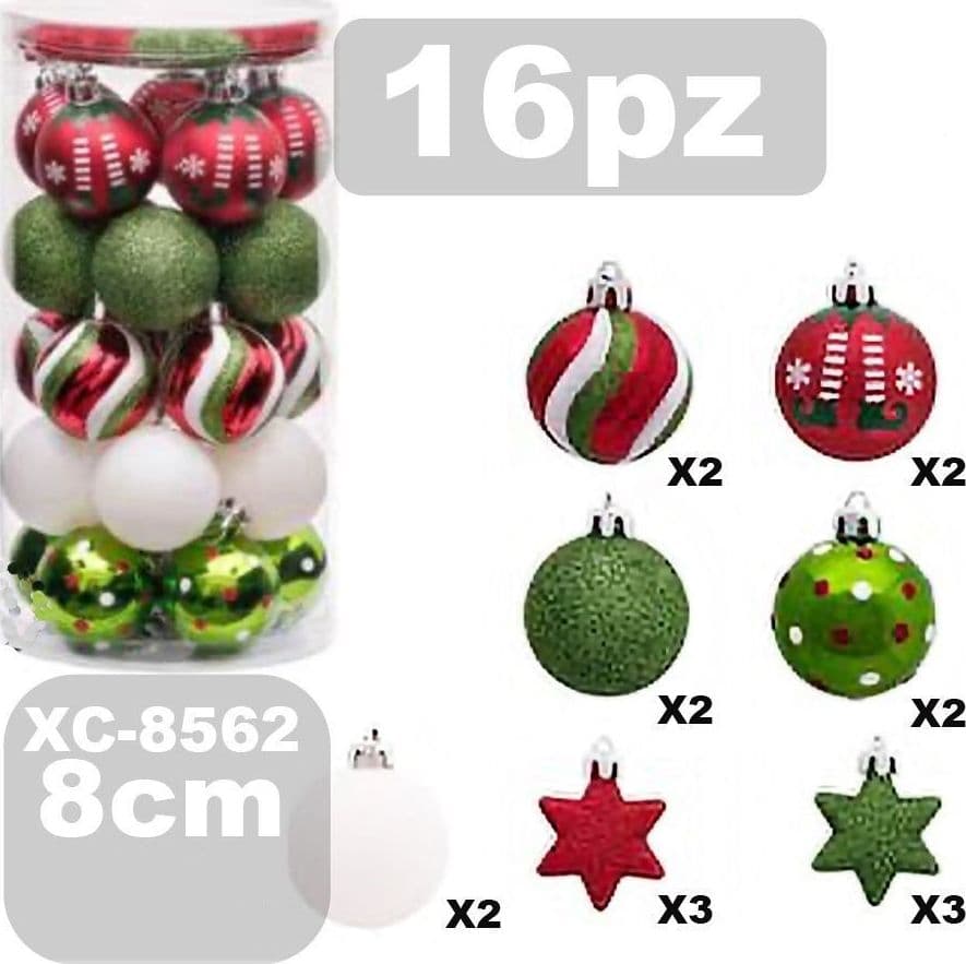 Set 16 Palline Natalizie Decorazioni 8 Cm Addobbi Per Albero Di Natale Xc-8562 Casa, arredamento e bricolage > Prodotti per Feste > Prodotti Natalizi Trade Shop italia - Napoli, Commerciovirtuoso.it