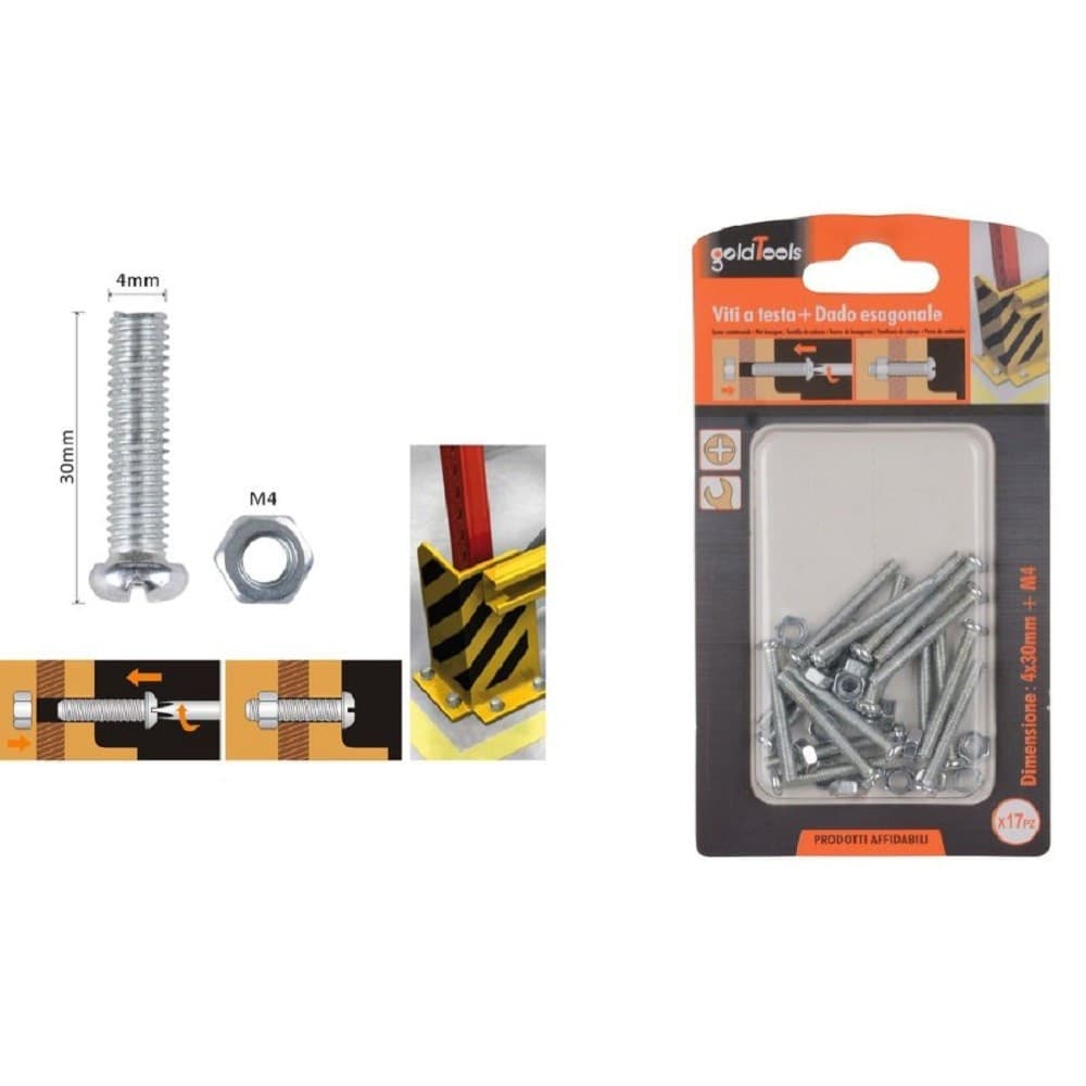 Set 17pz Viti Vite Testa A Croce Tonda 4 X 30mm Con Dadi Dado Esagonale M4 90963 Fai da te/Ferramenta/Chiodi viti ed elementi di fissaggio/Viti/Viti a spalla Trade Shop italia - Napoli, Commerciovirtuoso.it