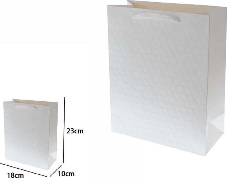 Set 2 Borse Buste Regalo Shopper Bianca Goffrata Manico Tessuto 23x18x10cm 69923 Casa, arredamento e bricolage > Prodotti per Feste Trade Shop italia - Napoli, Commerciovirtuoso.it