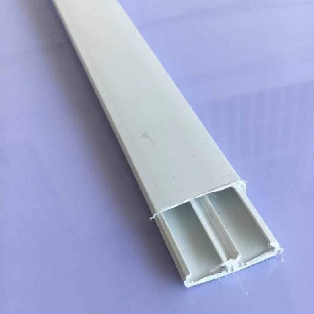 Set-2-Canalina-Passacavo-Con-Separatore-2-Metri-30-X-10mm-Bianco-Portacavi-60773