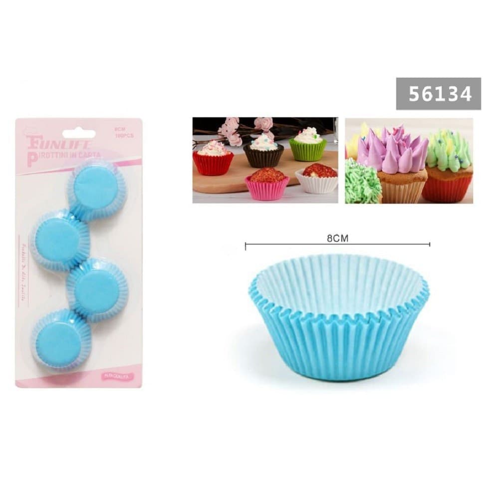 Set 2 Confezioni Da 100 Pirottini Carta 8cm Celesti Cupcake Tortine Muffin 56134 Casa e cucina/Teglie da forno e accessori per pasticceria/Accessori e utensili per pasticceria/Pirottini riutilizzabili per muffin Trade Shop italia - Napoli, Commerciovirtuoso.it