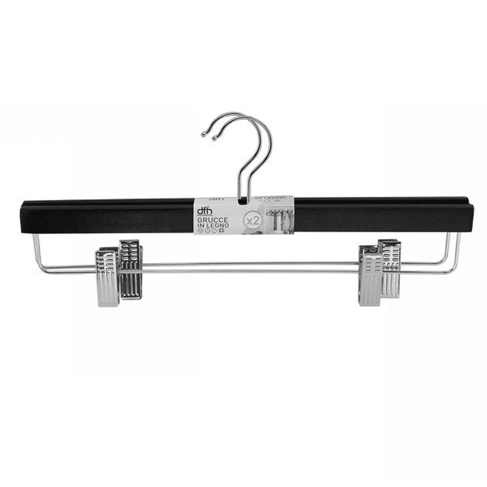 Set 2 Grucce Pantaloni In Legno Nere Armadio Clip Antiscivolo Gonne Shorts 36 Cm Casa e cucina/Organizzazione interni/Organizzazione guardaroba/Grucce e appendini/Grucce Trade Shop italia - Napoli, Commerciovirtuoso.it