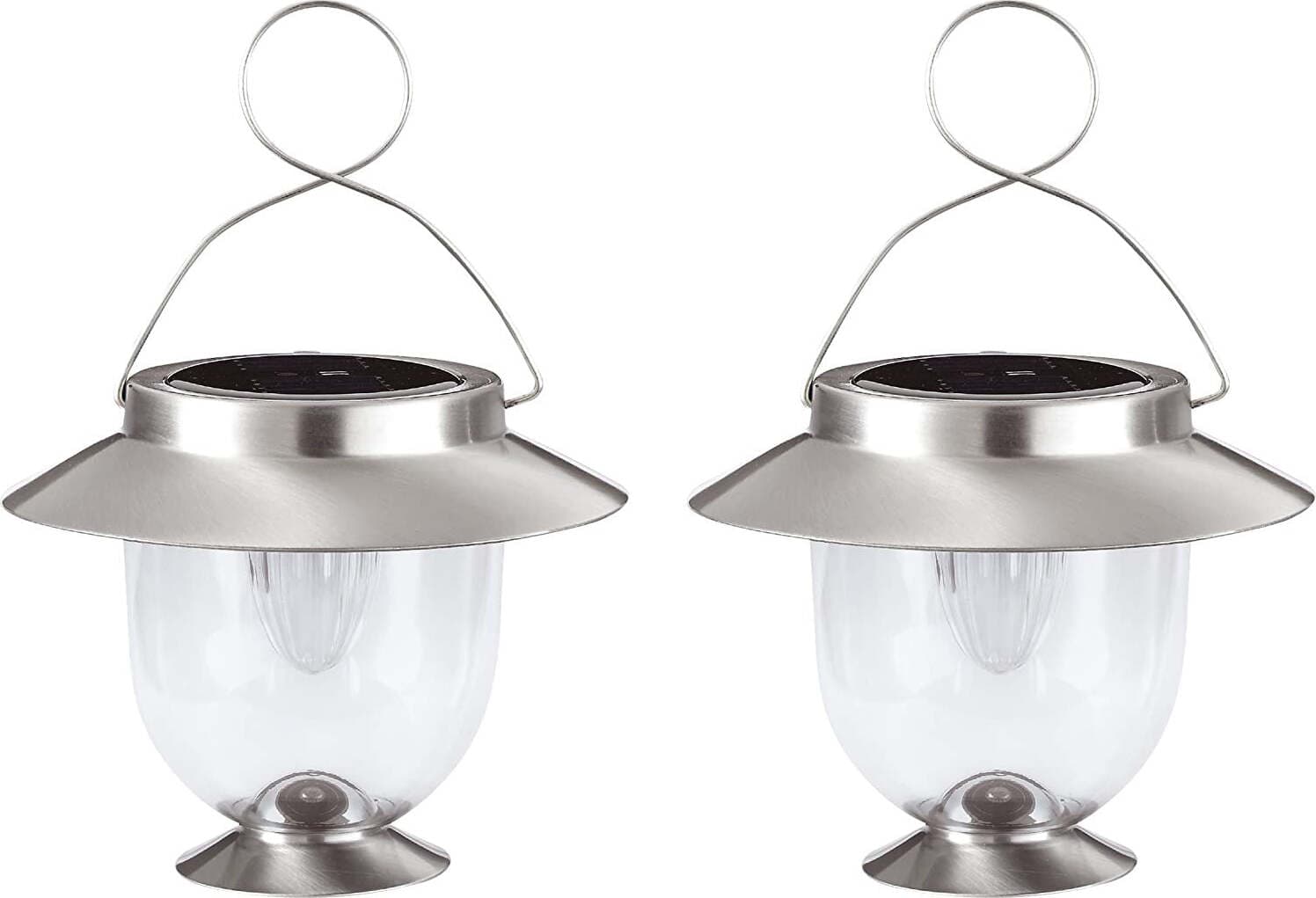 SET 2 LANTERNE SOLARI LED ARGENTO 16,5X16,5X22,5 CM Illuminazione/Illuminazione per esterni/Lanterne Scontolo.net - Potenza, Commerciovirtuoso.it