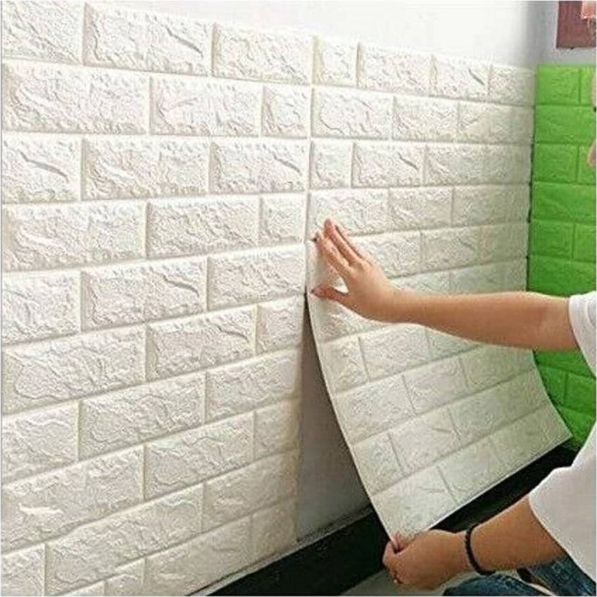 Set-2-Pannelli-Muro-3d-Adesivo-Parete-Piastrelle-Mattonelle-Bianco-Pannello-62684