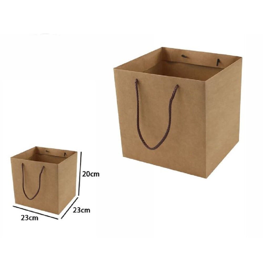 Set 2 Pezzi Buste Busta Borsa Da Regalo Marrone 23x23x20cm Manici In Corda 69250 Casa, arredamento e bricolage > Prodotti per Feste Trade Shop italia - Napoli, Commerciovirtuoso.it