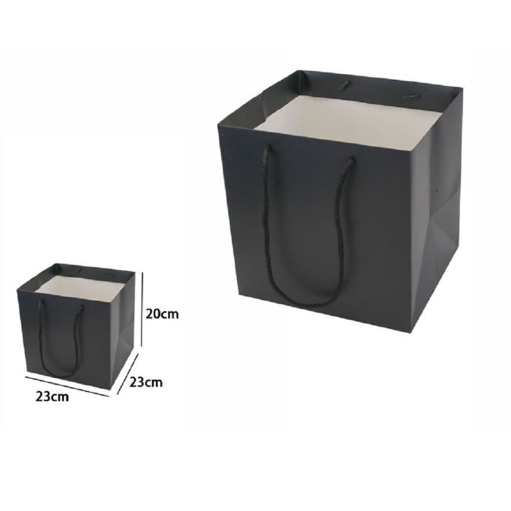 Set 2 Pezzi Buste Busta Borsa Da Regalo Nera 23x23x20 Cm Manici In Corda 69242 Casa, arredamento e bricolage > Prodotti per Feste Trade Shop italia - Napoli, Commerciovirtuoso.it
