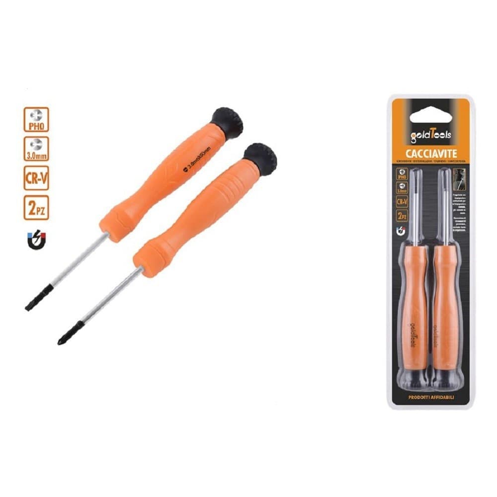 Set 2 Pezzi Cacciavite Punta Magnetica A Taglio 3.0 Mm E A Croce Ph0 Cr-v 57023 Fai da te/Utensili elettrici e a mano/Utensili a mano/Cacciaviti/Cacciaviti a stella Trade Shop italia - Napoli, Commerciovirtuoso.it