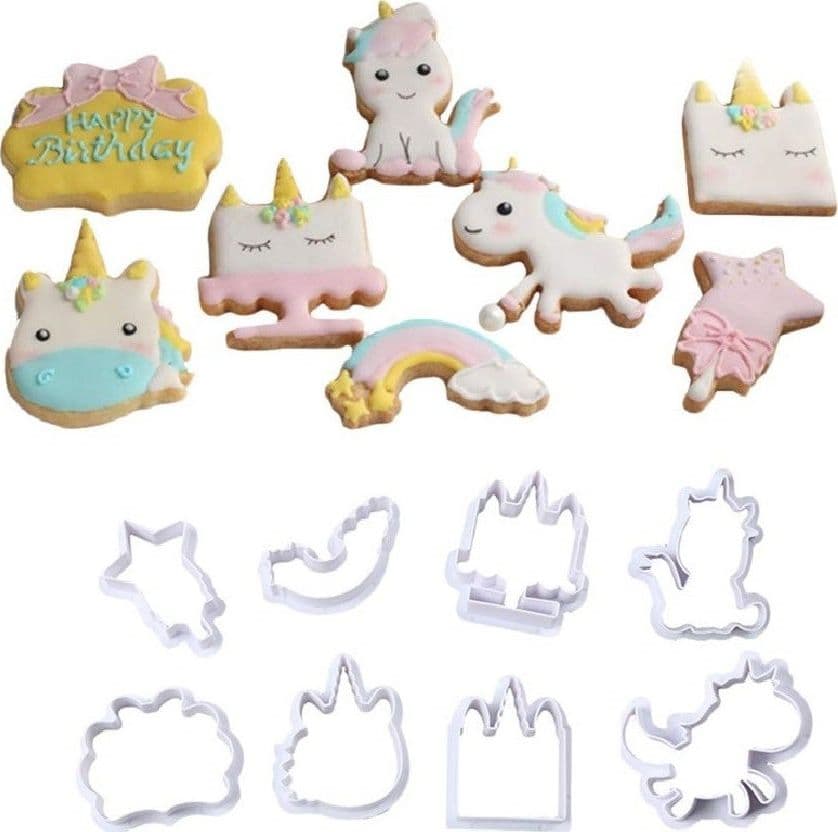 SET 2 PEZZI STAMPI STAMPINI SUGARBELLE FORMINE UNICORNO NUVOLA TONDO CANE DOLCE