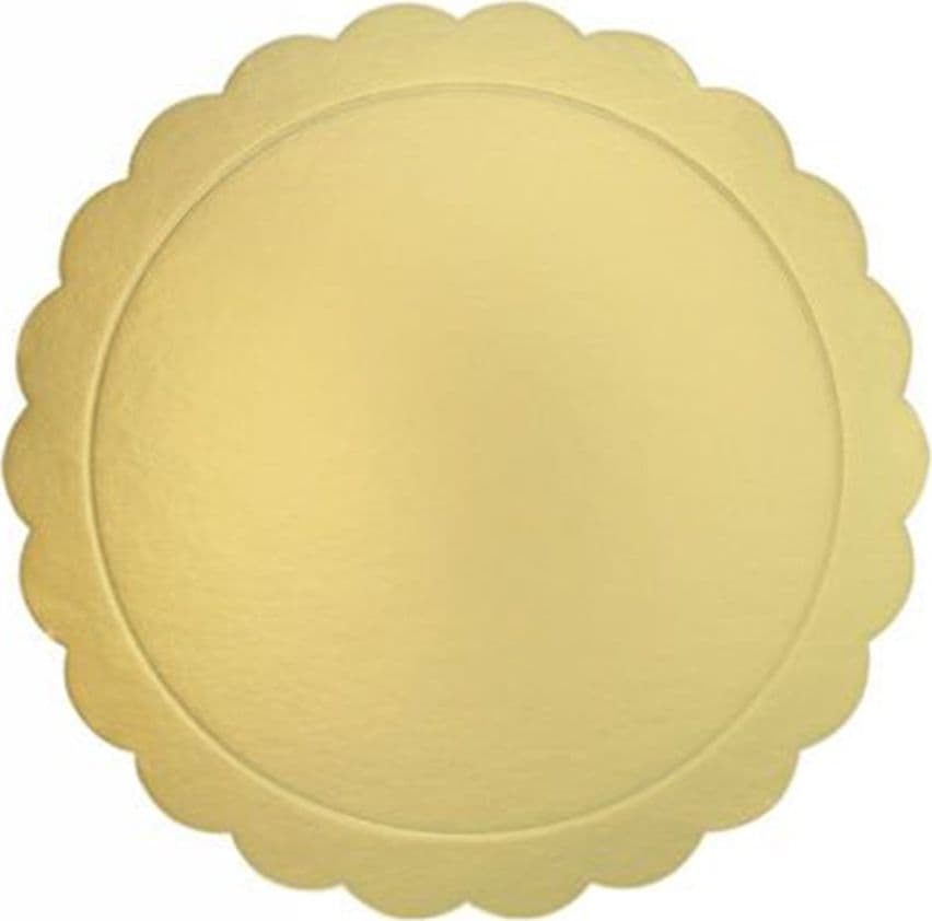 SET 3 PZ BASE PER TORTA ROTONDA PIATTO SOTTOTORTA DORATO 22 CM CON BORDINO 31160