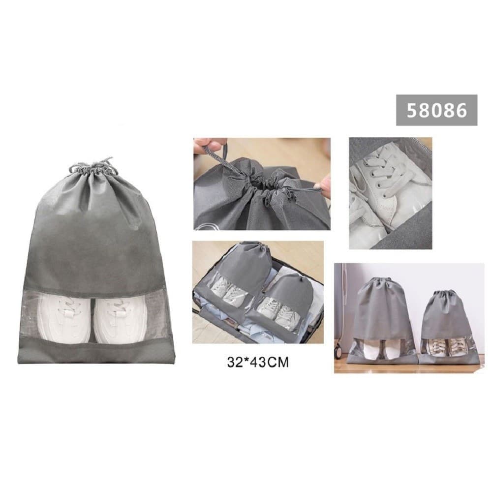 SET 2 PZ BORSA SACCHI SACCA PORTA SCARPE PORTASCARPE VIAGGIO SPORT 32X43CM 58086