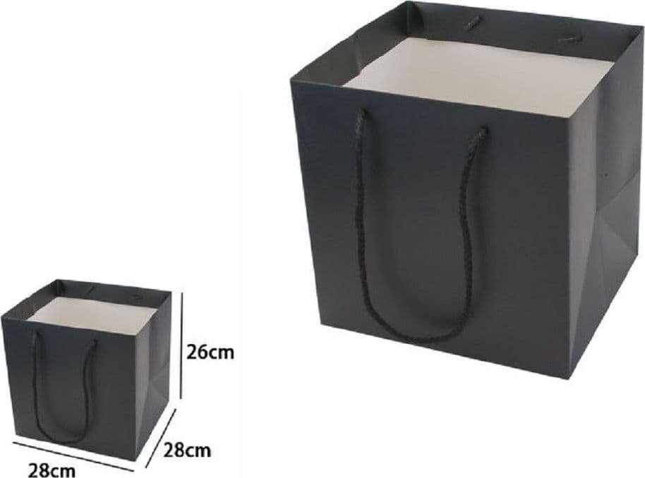 Set 2 Pz Buste Busta Borsa Da Regalo Nera 28 X 28 X 26 Cm Manici In Corda 69243 Casa, arredamento e bricolage > Prodotti per Feste Trade Shop italia - Napoli, Commerciovirtuoso.it