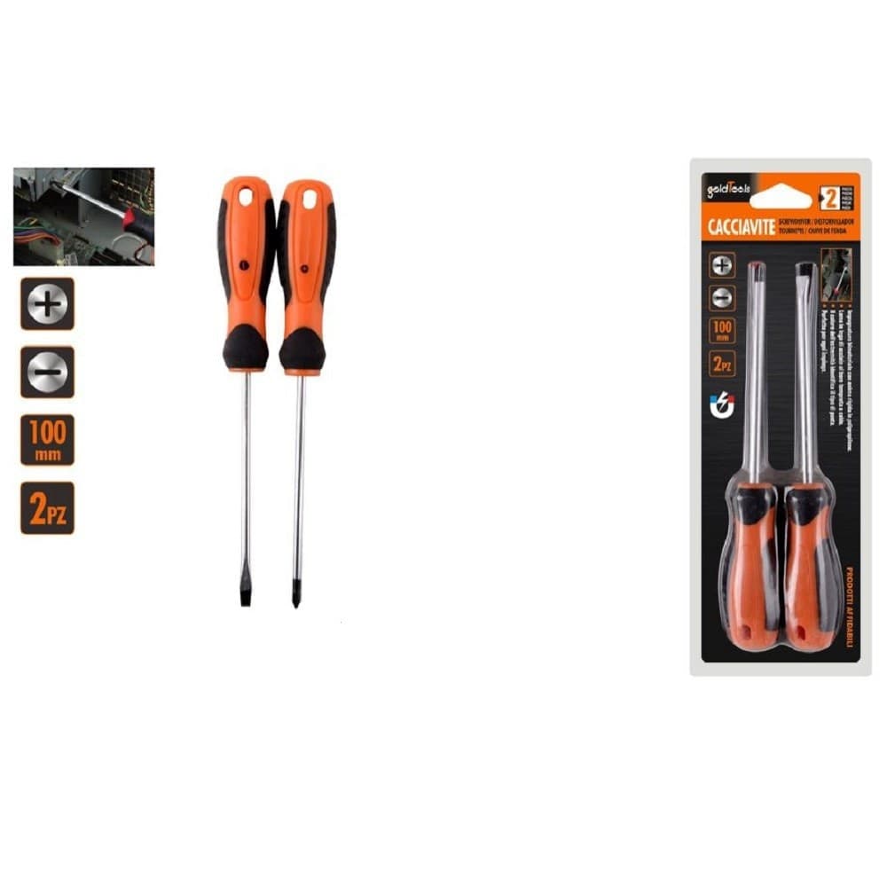 Set 2 Pz Cacciavite Giraviti Con Punta Magnetica A Taglio E A Croce 100 Mm 97188 Fai da te/Utensili elettrici e a mano/Utensili a mano/Cacciaviti/Cacciaviti a stella Trade Shop italia - Napoli, Commerciovirtuoso.it