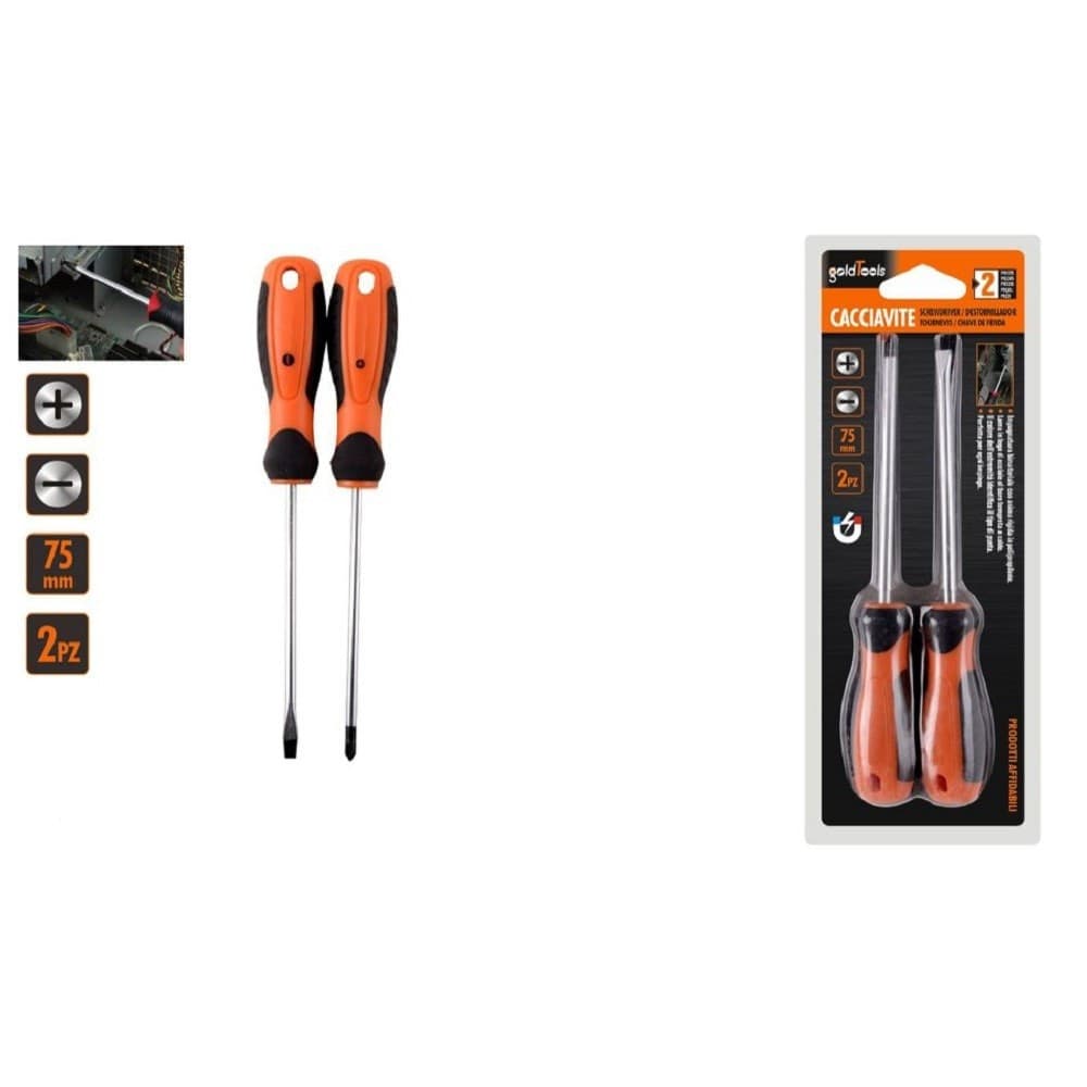 Set 2 Pz Cacciavite Giraviti Con Punta Magnetica A Taglio E A Croce 75 Mm 97177 Fai da te/Utensili elettrici e a mano/Utensili a mano/Cacciaviti/Cacciaviti a stella Trade Shop italia - Napoli, Commerciovirtuoso.it