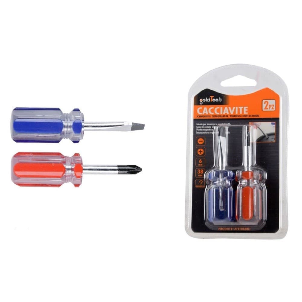 Set 2 Pz Cacciavite Nano Con Punta Magnetica A Taglio E A Stella 6mm 38mm 91894 Fai da te/Utensili elettrici e a mano/Utensili a mano/Cacciaviti/Cacciaviti a stella Trade Shop italia - Napoli, Commerciovirtuoso.it