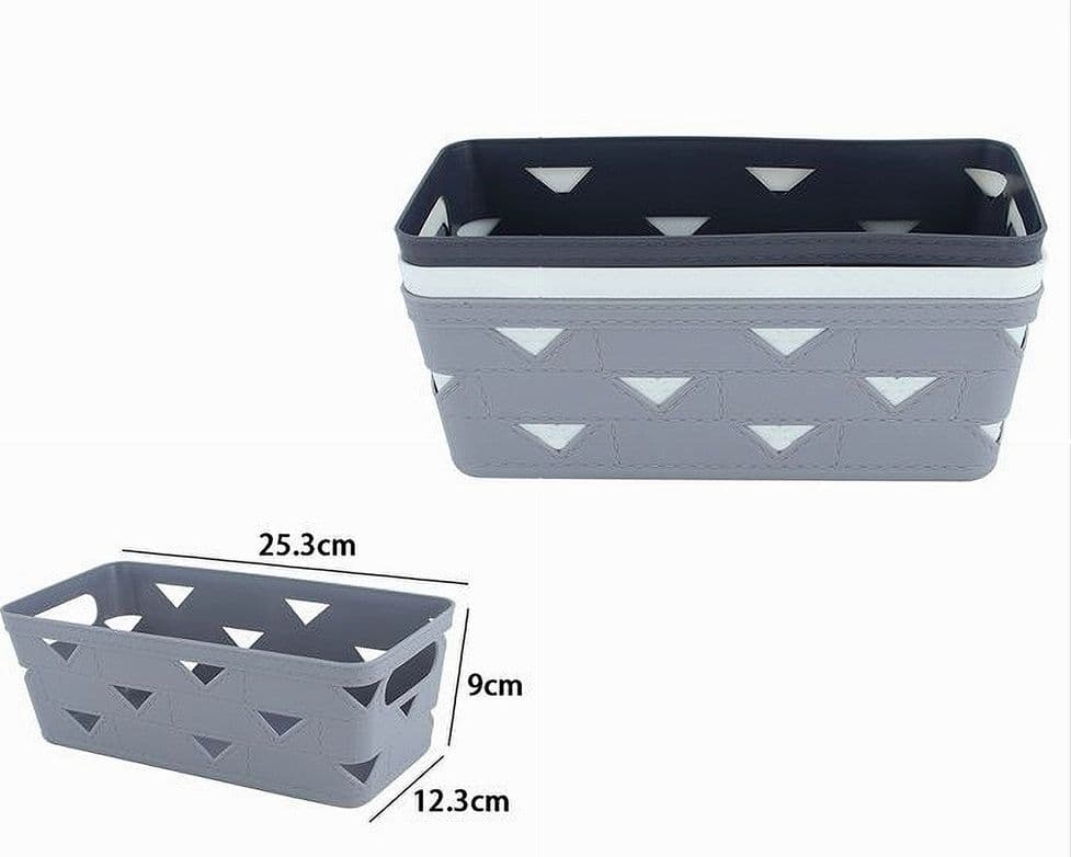 SET 2 PZ CESTINO PORTA TUTTO OGGETTI ORGANIZER RETTANGOLARE 25.3X12.3X9 CM 10714 in Cestini da scaffale Trade Shop italia - Napoli, commercioVirtuoso.it