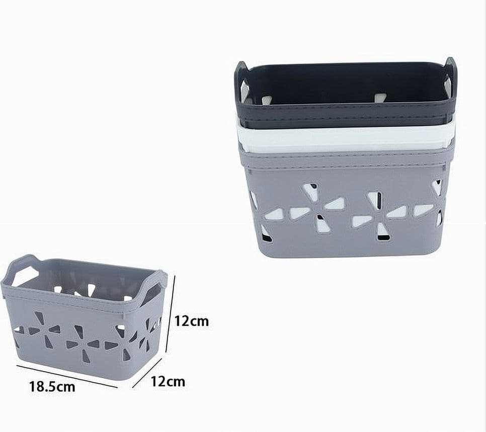 SET 2 PZ CESTO PORTAOGGETTI CESTINO PORTA TUTTO CON MANIGLIE 18,5X12X12 CM 10723 in Cestini da scaffale Trade Shop italia - Napoli, commercioVirtuoso.it