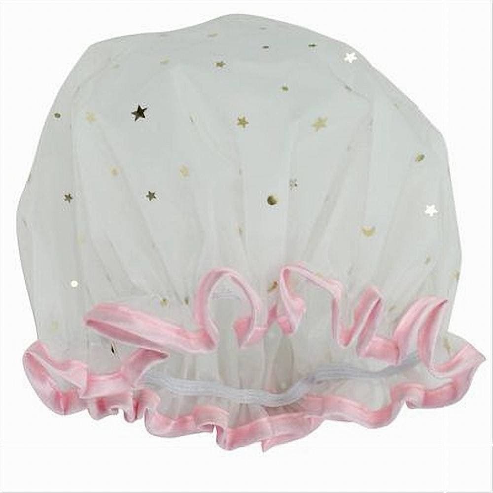 SET 2 PZ CUFFIA DOCCIA BAGNO ELASTICO BORDINO ROSA STELLE PROTEGGE CAPELLI 79607 in Cuffie doccia Trade Shop italia - Napoli, commercioVirtuoso.it