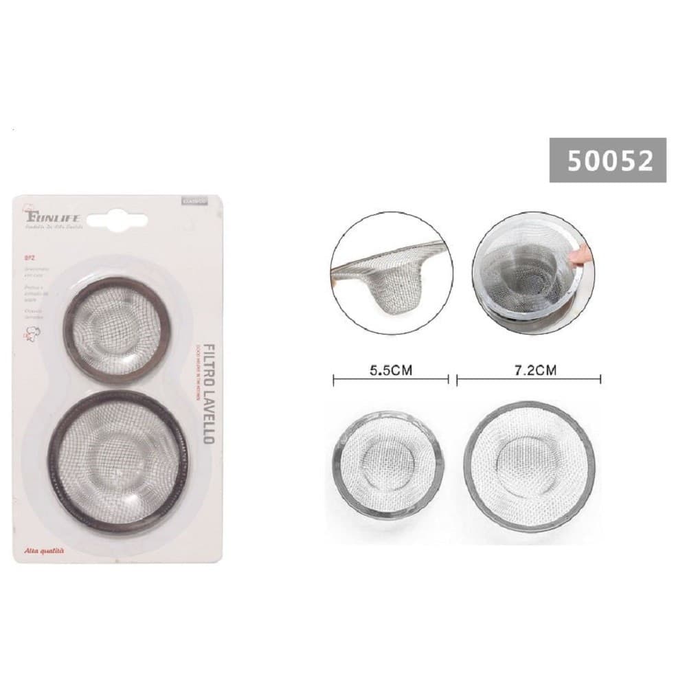 Set 2 Pz Filtro Filtri Per Lavello Ø 7.2/5,5cm Per Cucina Bagno In Acciaio 50052 Fai da te/Attrezzature per cucine e bagni/Impianti per la cucina/Accessori per lavelli Trade Shop italia - Napoli, Commerciovirtuoso.it
