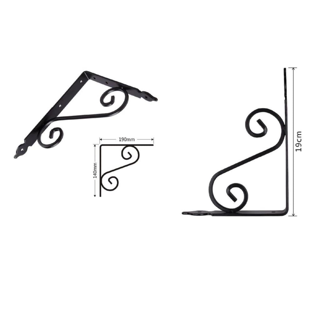 Set 2 Pz Reggimensola Supporto Staffa Angoliere Fantasia 190x140 Mm Nera 91277 Fai da te/Ferramenta/Staffe e supporti per mensole Trade Shop italia - Napoli, Commerciovirtuoso.it