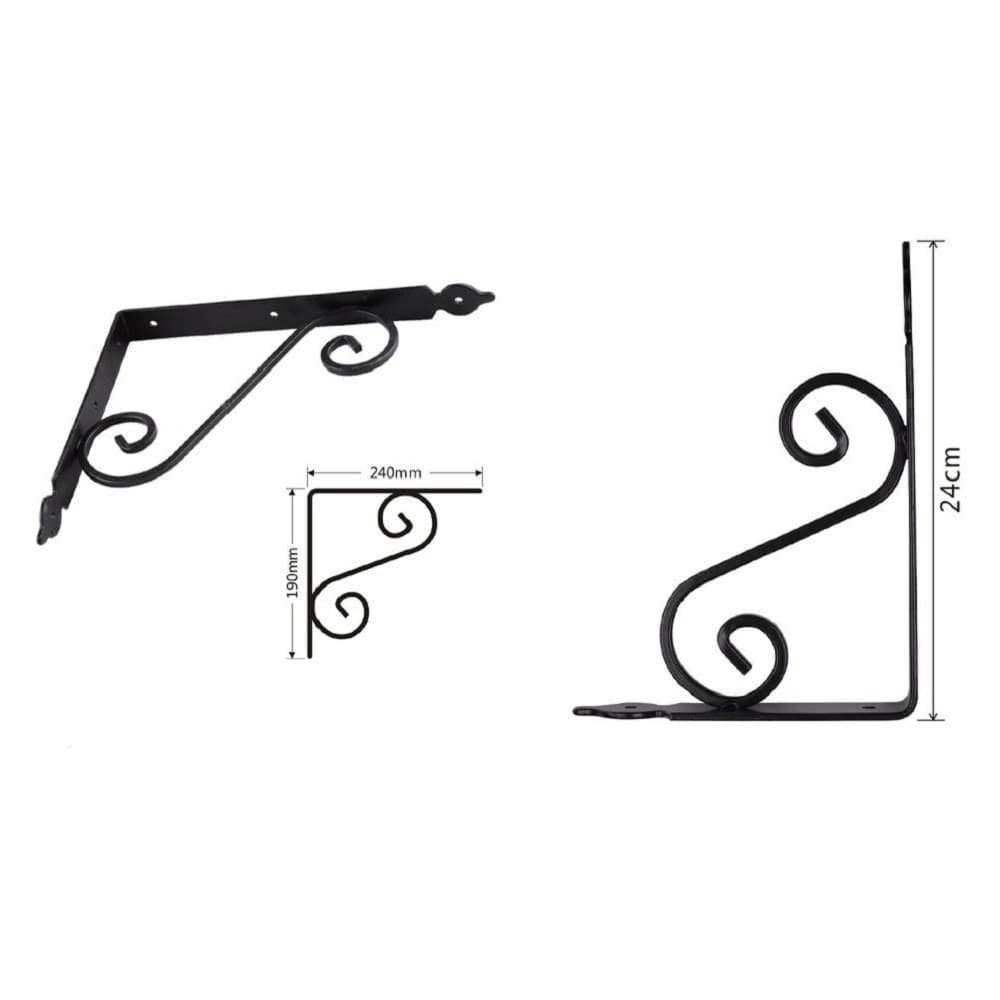 Set 2 Pz Reggimensola Supporto Staffa Angoliere Fantasia 240x190 Mm Nera 91278 Fai da te/Ferramenta/Staffe e supporti per mensole Trade Shop italia - Napoli, Commerciovirtuoso.it