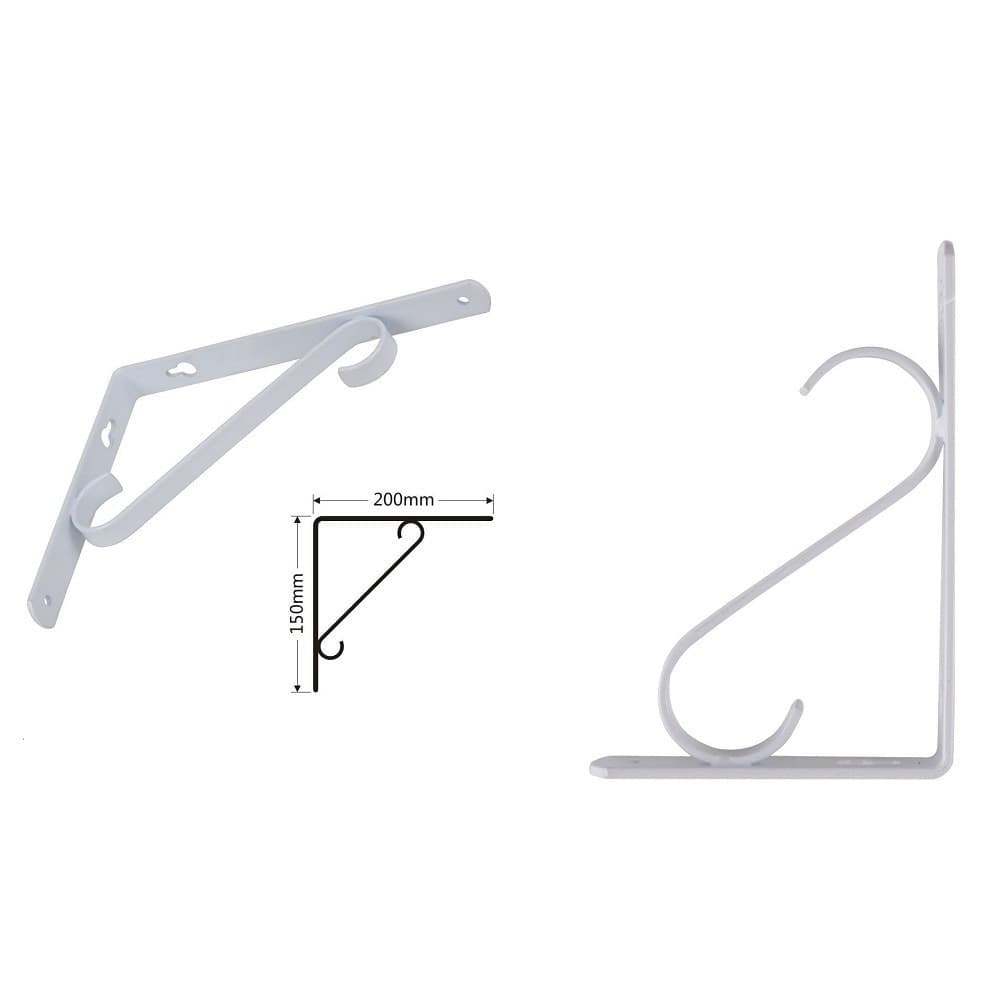Set 2 Pz Reggimensola Supporto Staffa Angoliere Rinforzo 200x150 Mm Bianca 91285 Fai da te/Ferramenta/Staffe e supporti per mensole Trade Shop italia - Napoli, Commerciovirtuoso.it