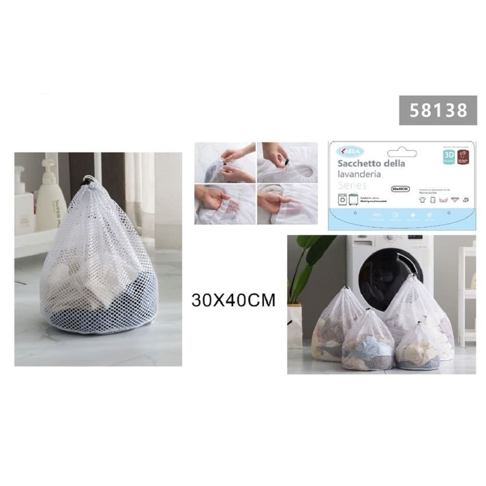 Set 2 Pz Sacchetto Per Lavanderia Bucato Borsa A Rete Biancheria 30x40 Cm 58138 Casa e cucina/Organizzazione interni/Organizzazione lavanderia/Sacchi da biancheria Trade Shop italia - Napoli, Commerciovirtuoso.it