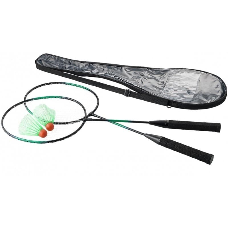 Set-2-Racchette-+-2-Palline-Volano-Badminton-Sport-Tennis-Gioco-Con-Custodia