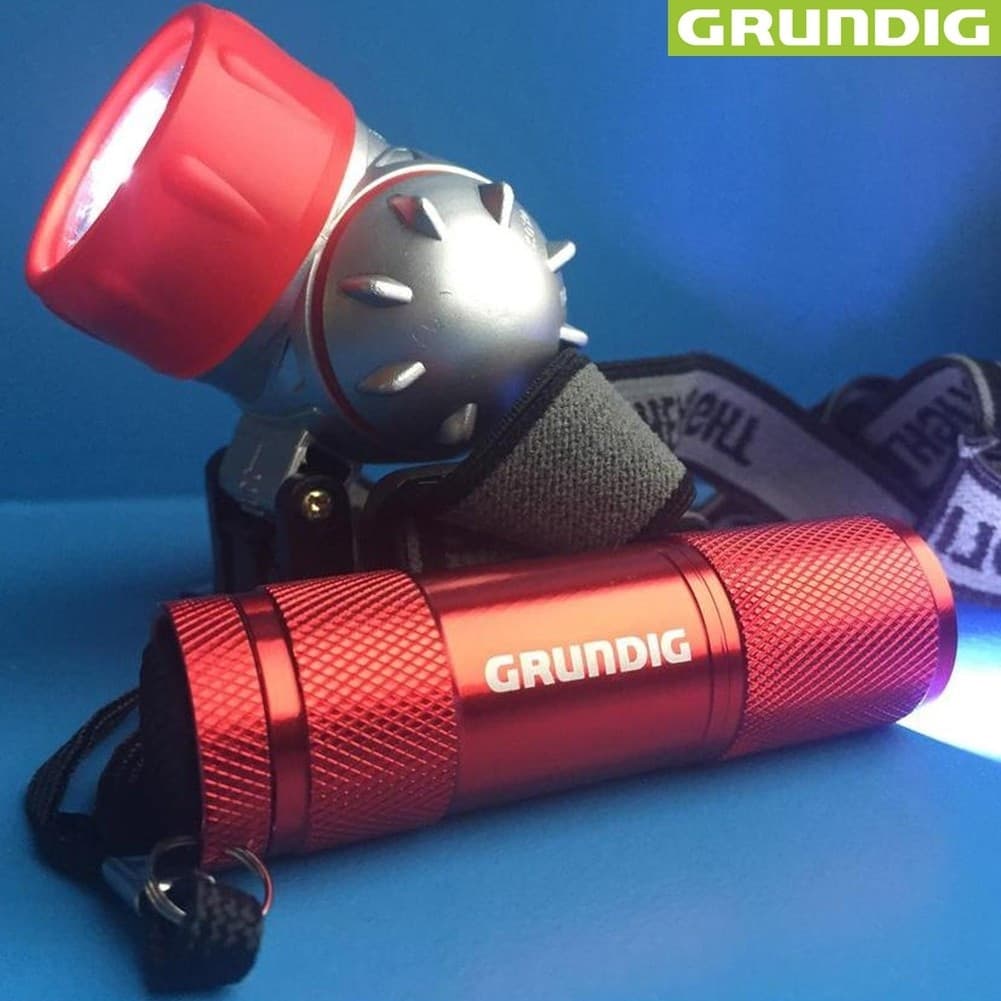 SET 2 TORCE LAMPADE LED FRONTALE E TORCIA PER CAMPEGGIO PESCA BICI GRUNDIG Fai da te/Sicurezza e protezione/Torce/Torce elettriche portatili (standard) Trade Shop italia - Napoli, Commerciovirtuoso.it