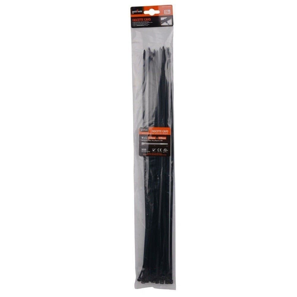 Set 20 Pz Fascette Cavi Cavo Nero Stringenti In Plastica Nylon 4.8x450 Mm 92386 Fai da te/Materiale elettrico/Gestione del cavo/Stringicavi Trade Shop italia - Napoli, Commerciovirtuoso.it