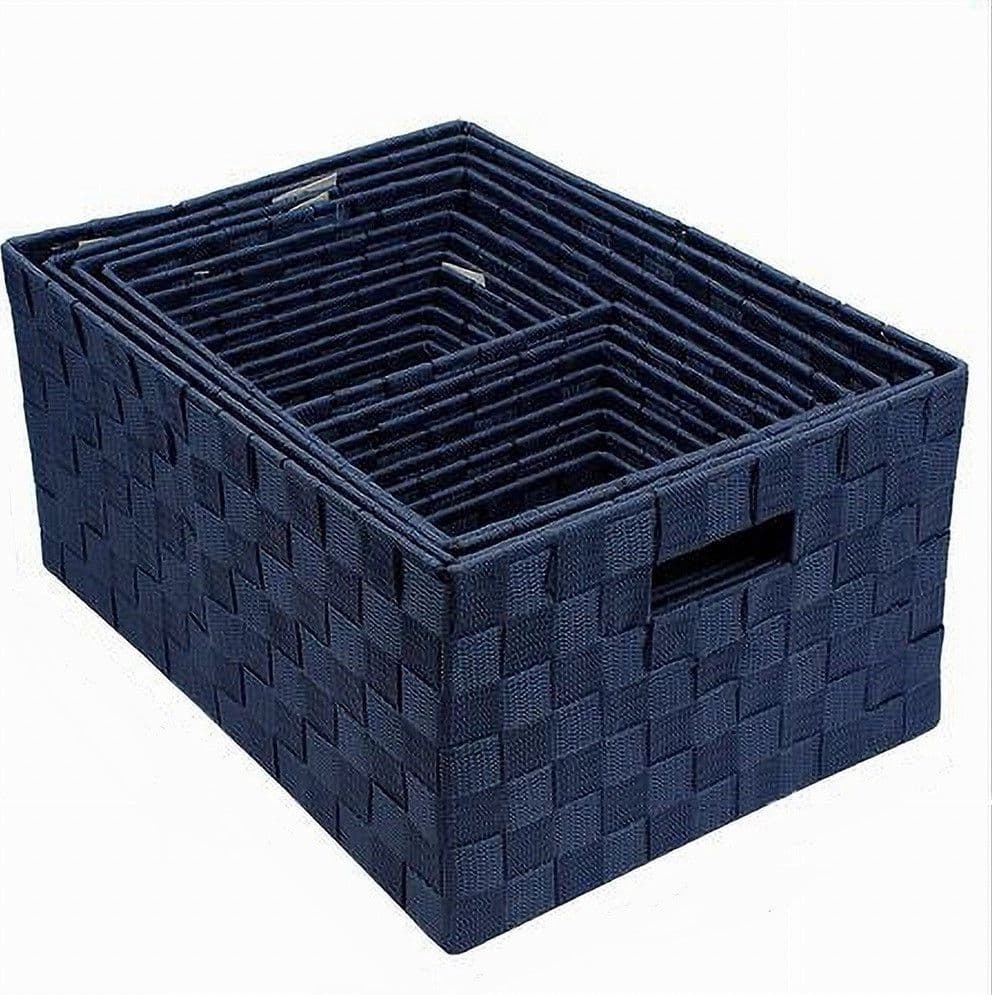 SET 21 PEZZI BOX SCATOLA IN TESSUTO PORTA OGGETTI ORGANIZER CON MANICI BLU 79088 in prodotto Trade Shop italia - Napoli, commercioVirtuoso.it