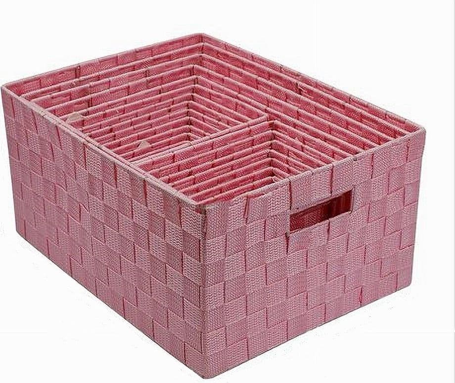 SET 21 PEZZI BOX SCATOLA IN TESSUTO PORTAOGGETTI ORGANIZER CON MANICI ROSA 79089 in Contenitori con coperchio Trade Shop italia - Napoli, commercioVirtuoso.it