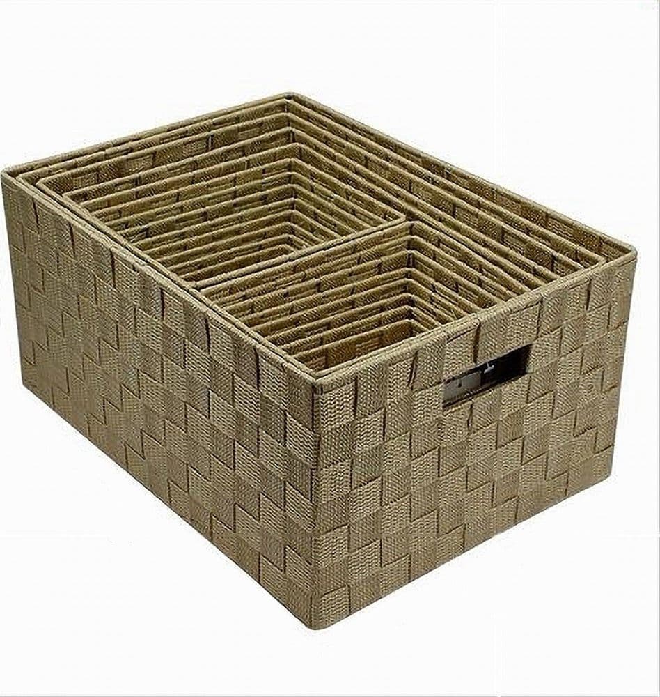 SET 21 PZ BOX SCATOLA IN TESSUTO PORTA OGGETTI ORGANIZER CON MANICI BEIGE 79087 in Contenitori con coperchio Trade Shop italia - Napoli, commercioVirtuoso.it