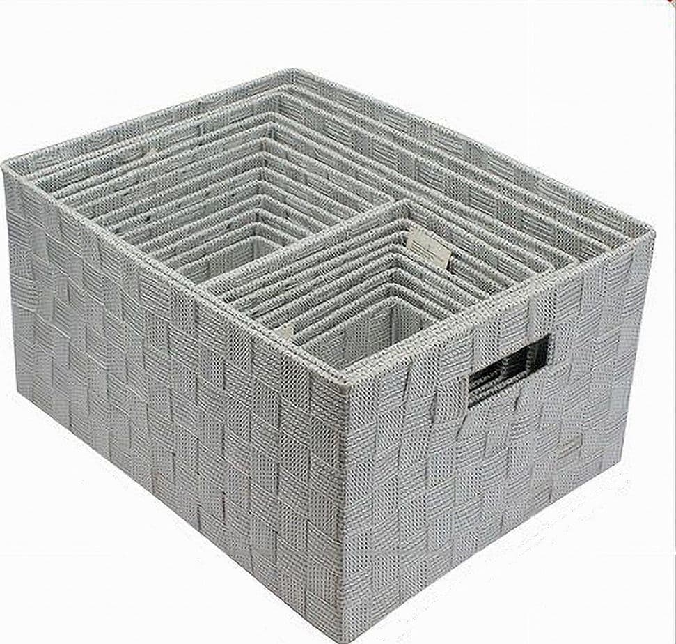 SET 21PZ SCATOLA IN TESSUTO PORTAOGGETTI ORGANIZER CON MANICI GRIGIO CHIARO 79084 in Contenitori con coperchio Trade Shop italia - Napoli, commercioVirtuoso.it